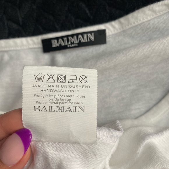 Balmain Paris - white tank top shirt with buttons- used - Picture 5 of 8